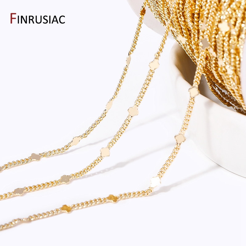Chain Roll Cable - 14K مطلية بالذهب النحاس الترتر سلاسل